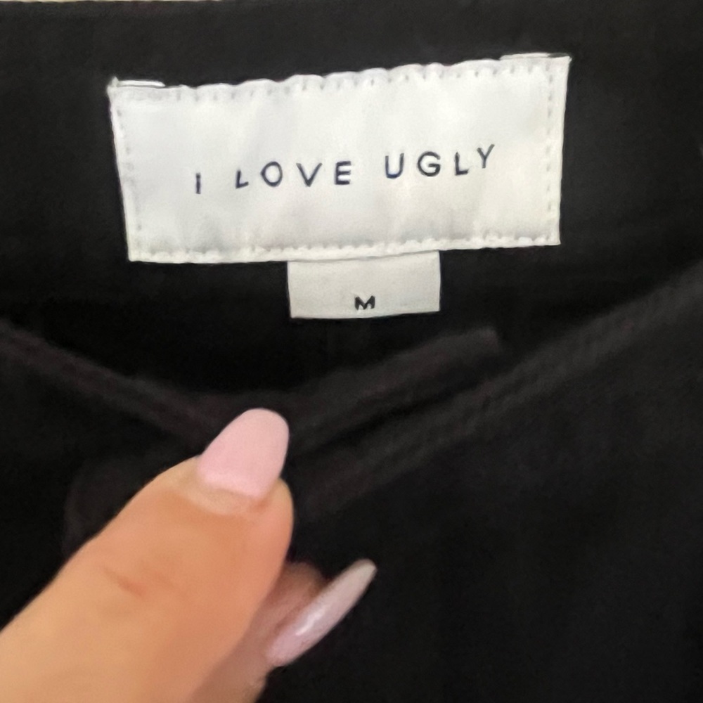 I Love Ugly Black Smart Zespy Regular Rise Fixed Waist Tapered Slim Pant SZ M - Picture 4 of 15